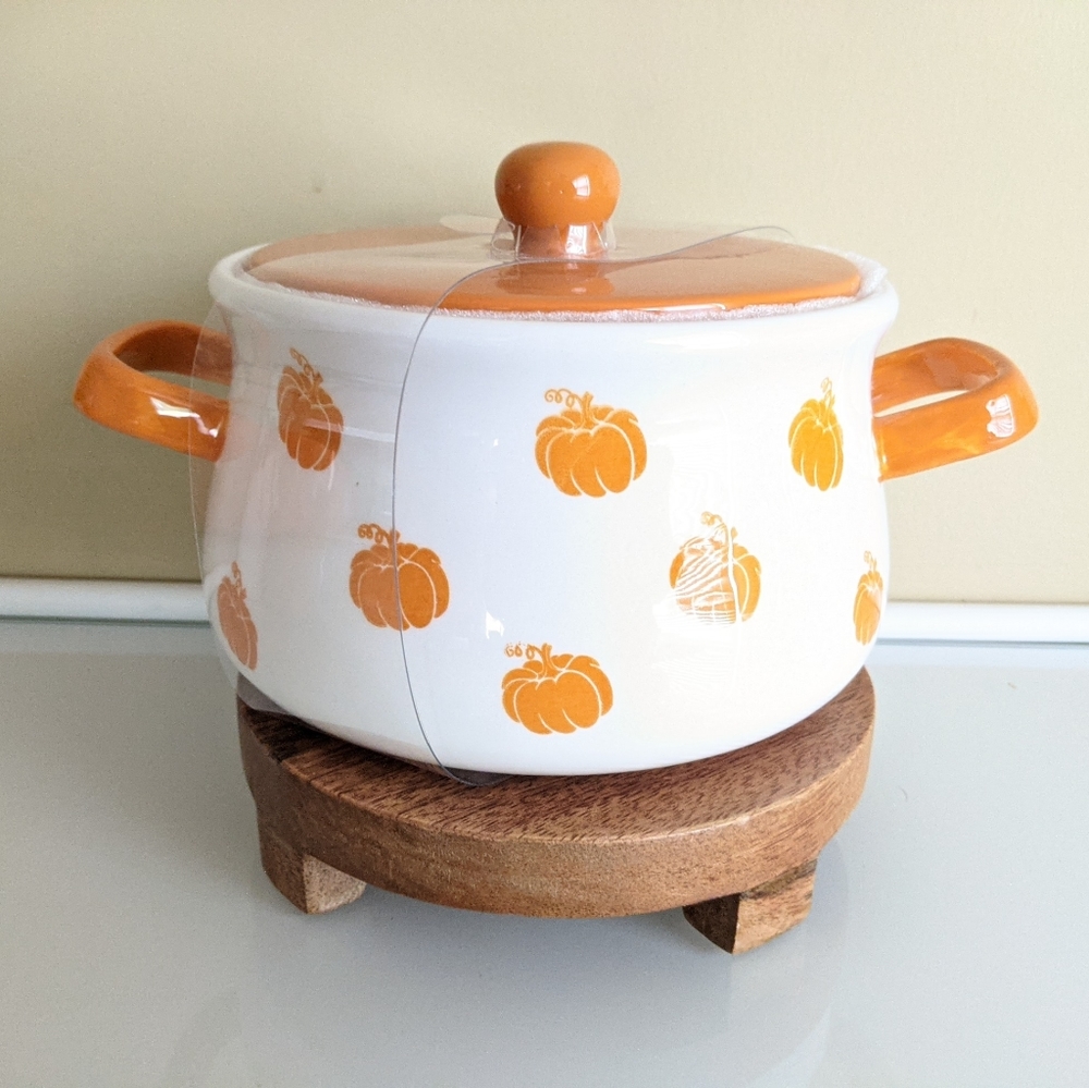 Terramoto Ceramic Pumpkin Fall Casserole